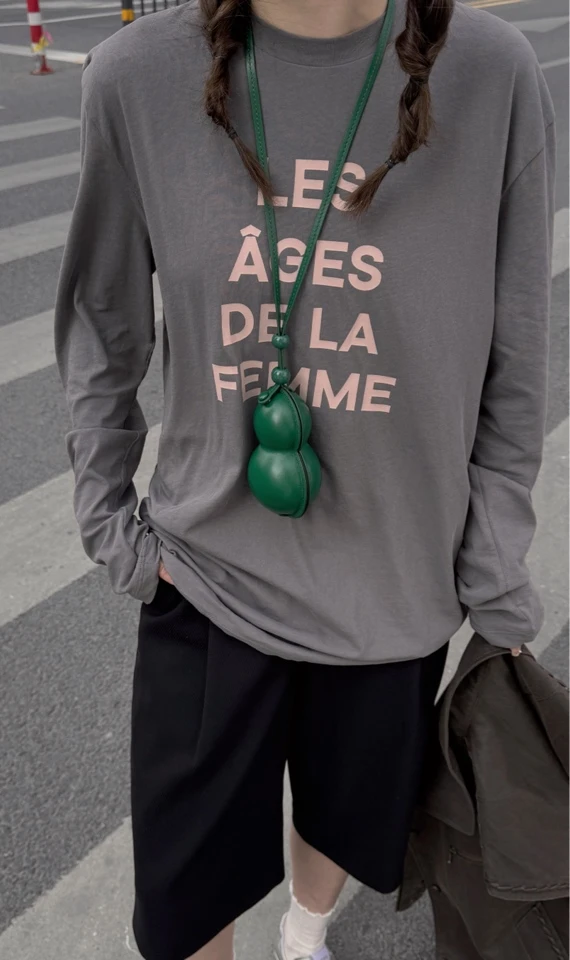 YCH字母休闲长袖T恤