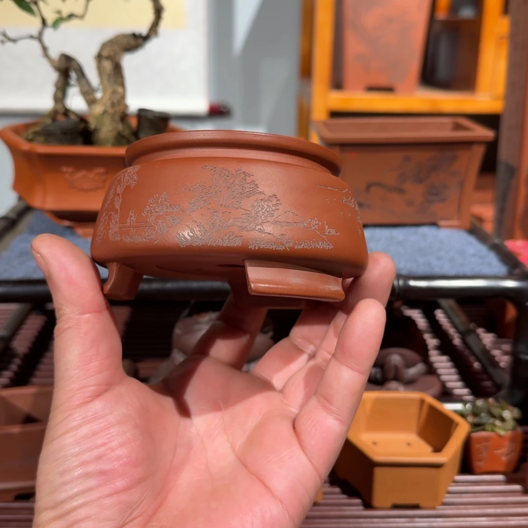 紫砂花盆原矿紫泥