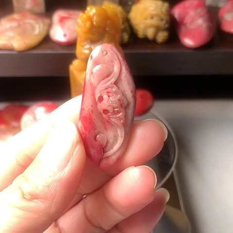 昌化石昌化鸡血石挂件