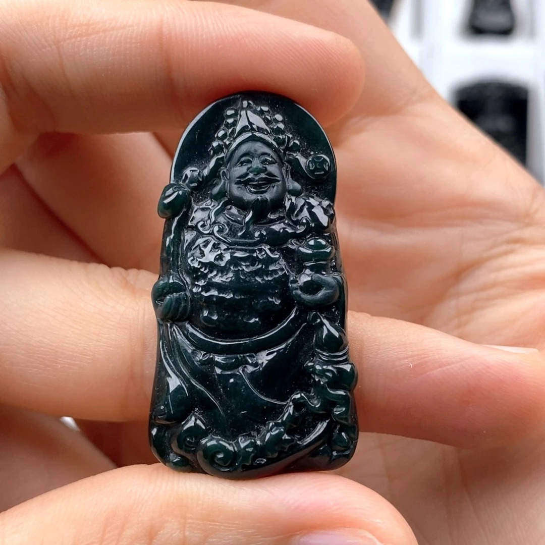 颈饰未镶嵌翡翠文财神