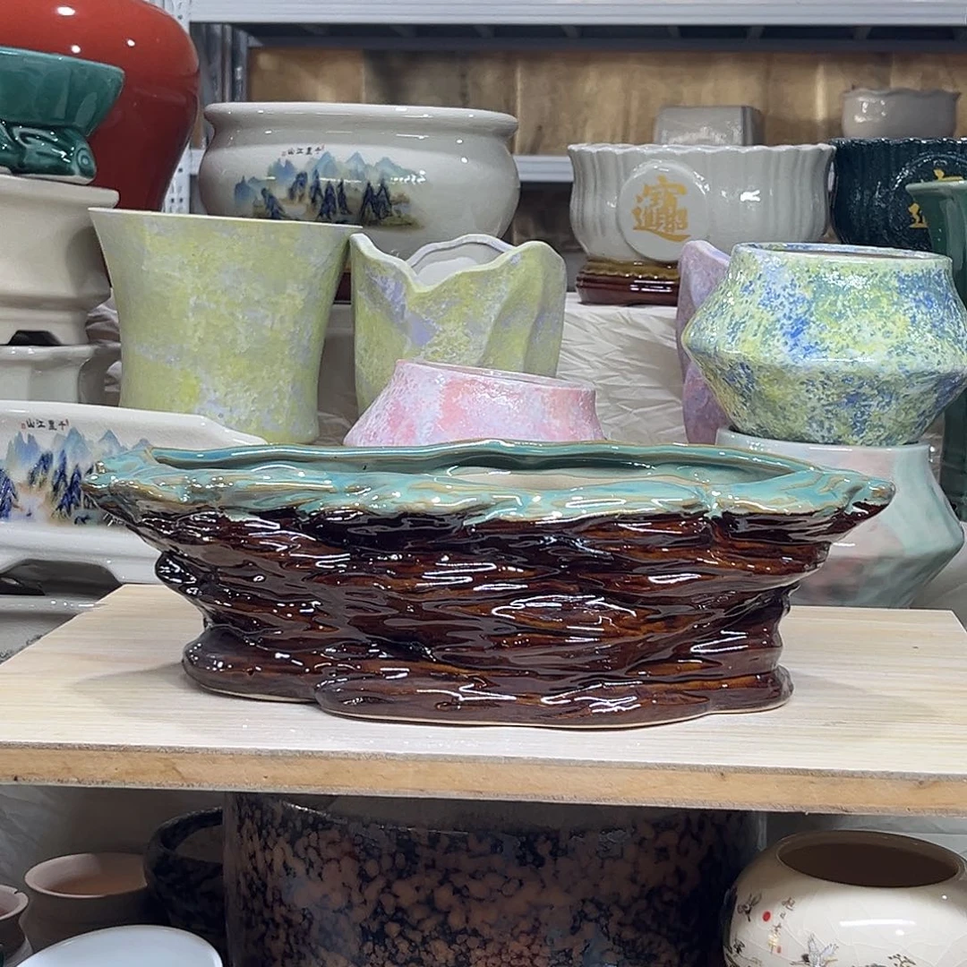 陶瓷绿植多肉微瑕花盆外口径：32*17*10