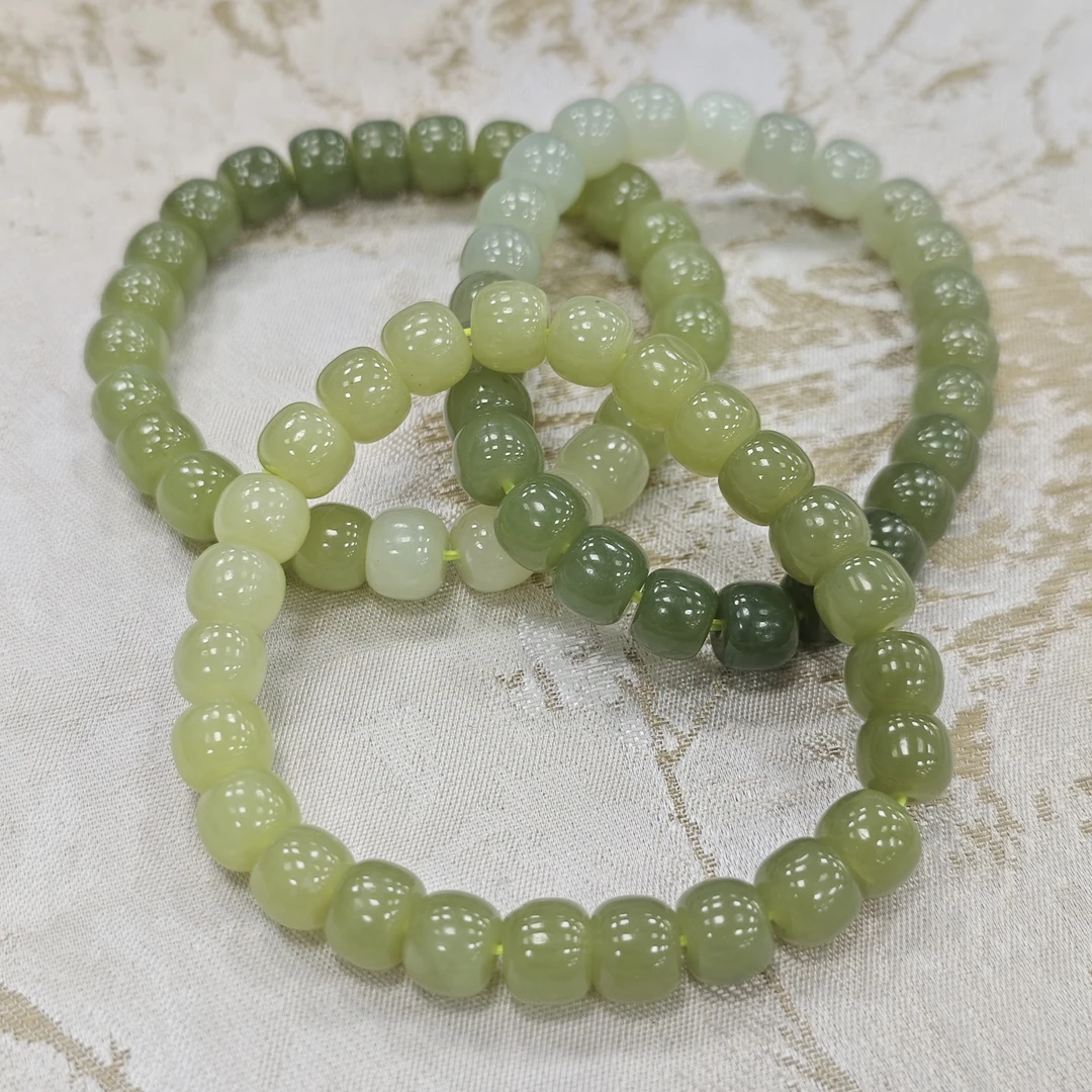 【书记甄选】渐变和田玉老型珠单圈手链 多样性发一件 约7mm CC3915