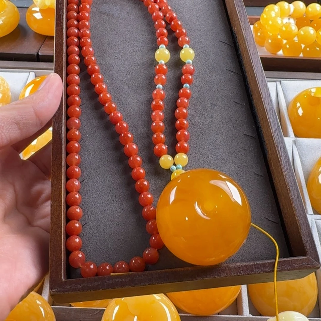 蜜蜡毛衣链未镶嵌