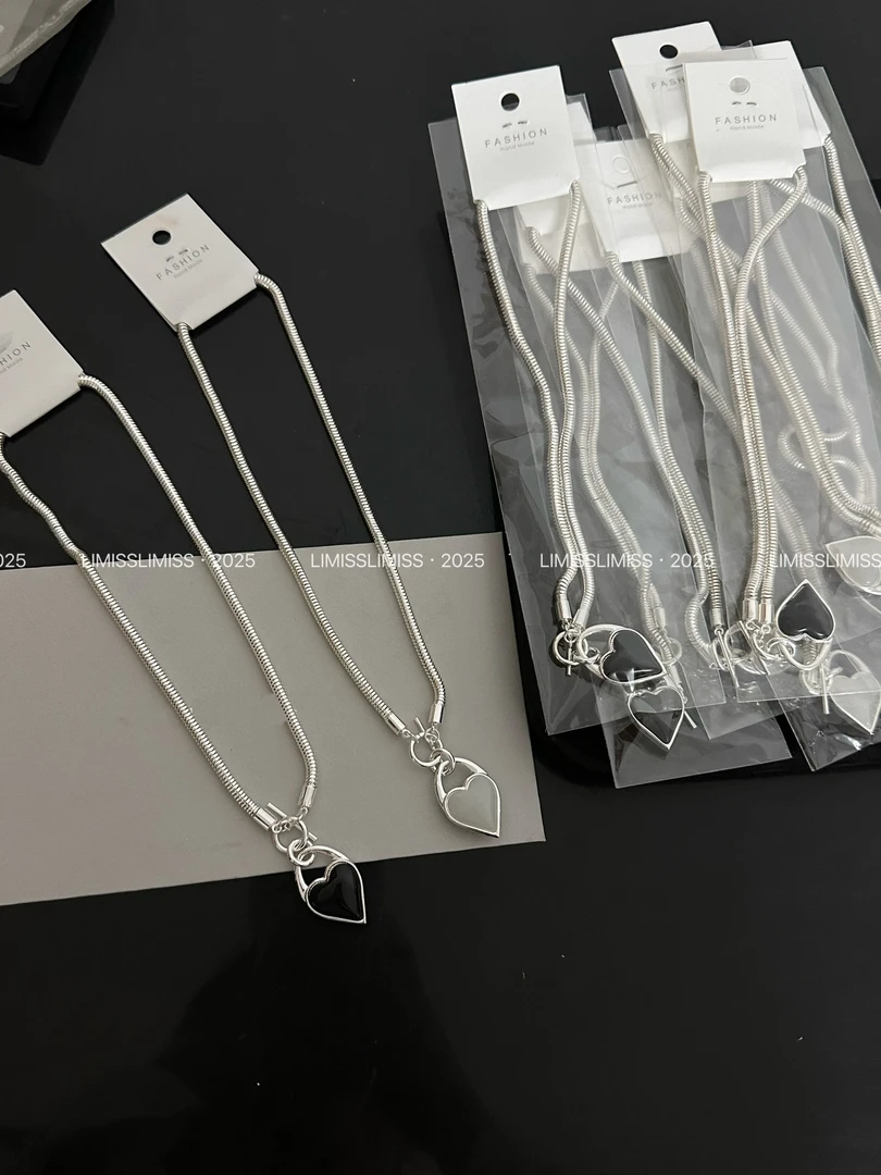 非金属亚克力项链 爱心吊坠拼接项链 0222