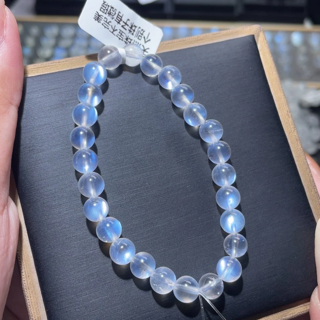 未镶嵌长石手链蓝月光手链7mm