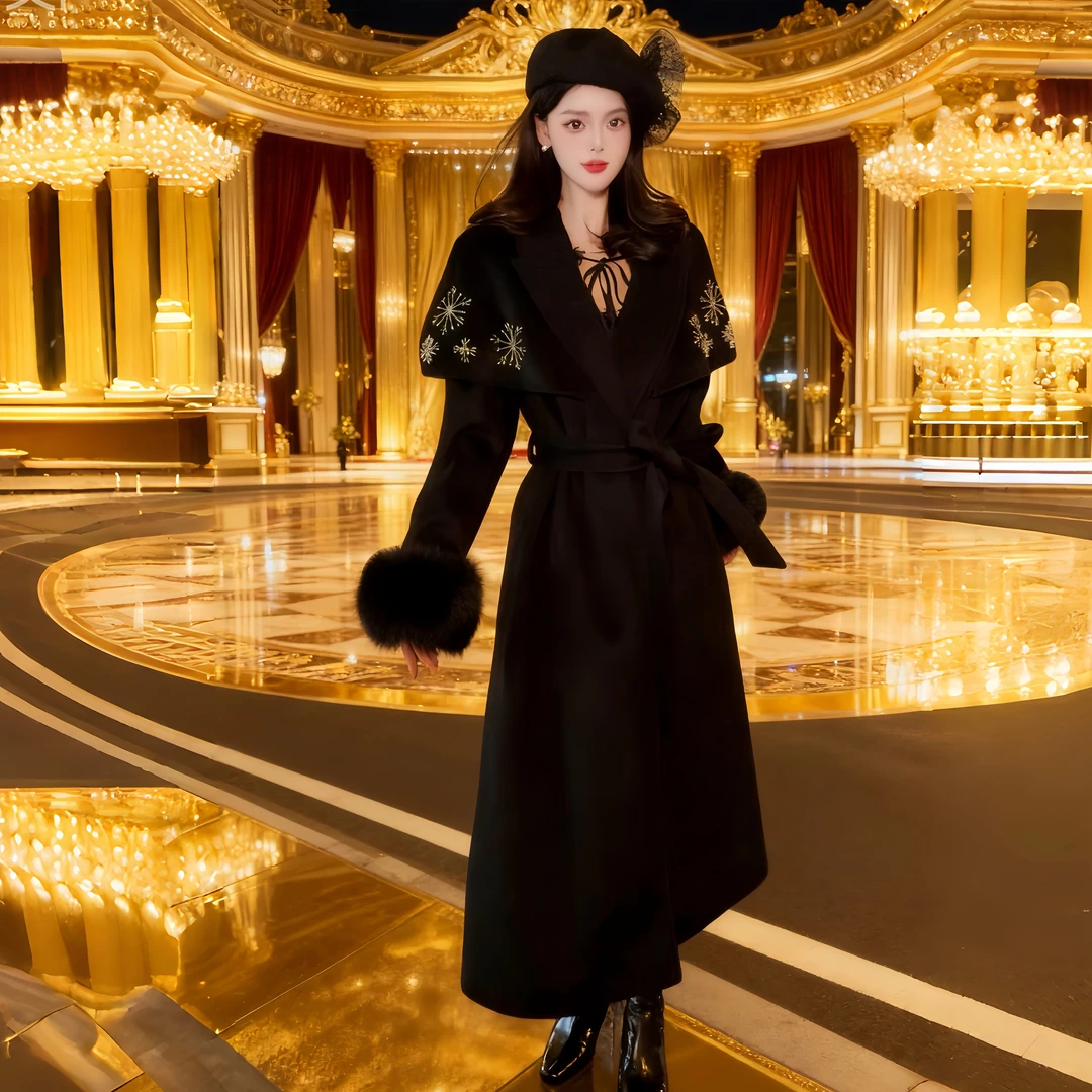 长袖8043外套常规毛呢外套女士秋冬大衣冬季西装领