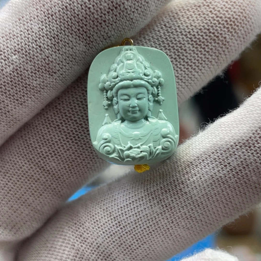 绿松石未镶嵌挂件