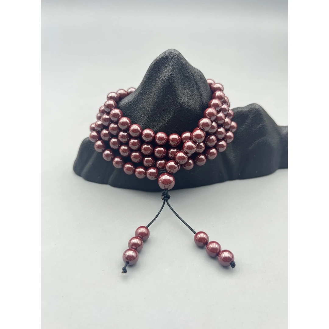 含辰砂工艺品YKS005-6MM朱砂原矿砂多圈手串