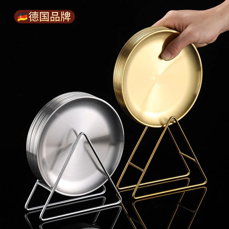 不锈钢吐骨碟商用饭桌餐盘垃圾残渣碟多功能小吃盘零食碟子盛骨碟