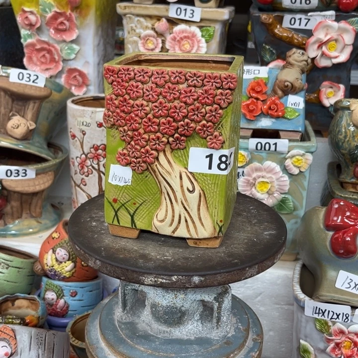 紫砂花盆粗陶材质多肉花盆