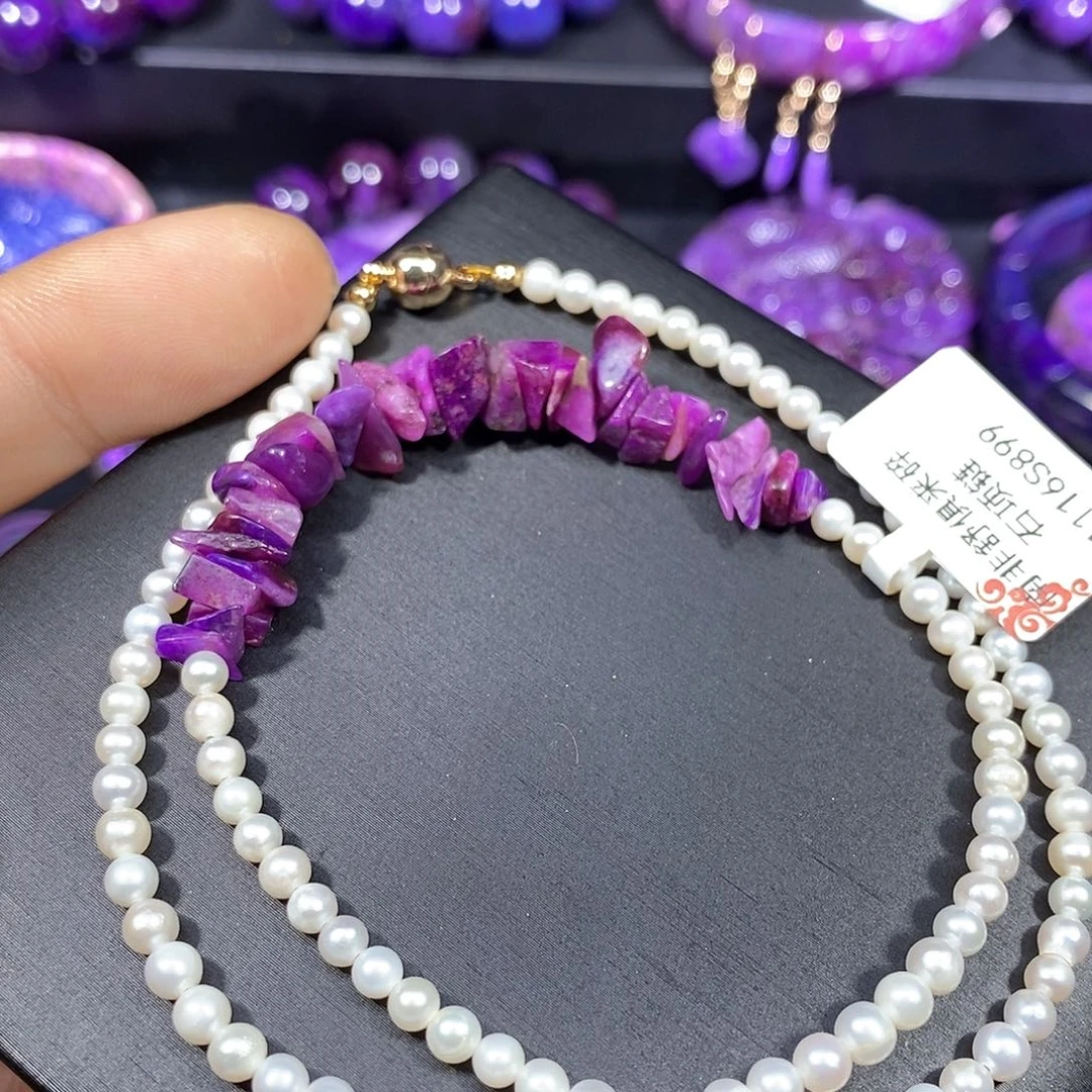 苏纪石（舒俱来）未镶嵌南非舒俱来桃红原石项链