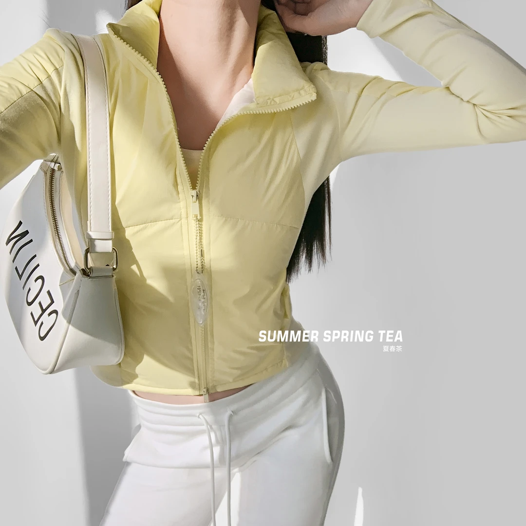 夏春茶羽绒服女轻薄运动外套2024冬季新款打底显瘦白鸭绒保暖上衣