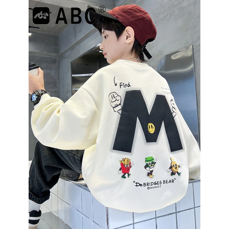 ABC男童卫衣新款洋气儿童痞帅秋装男孩帅气上衣打底秋季中大童潮