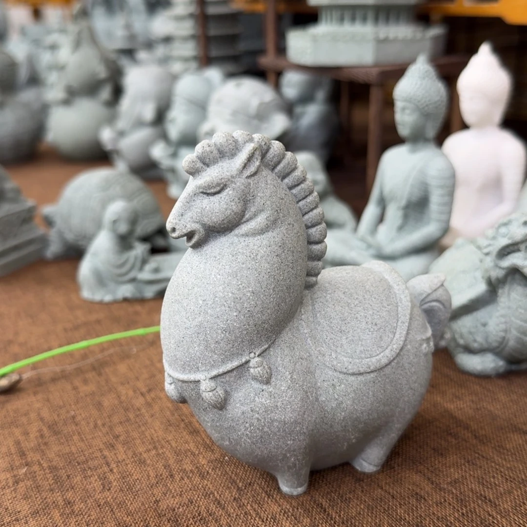 石材青砂石高的唐马