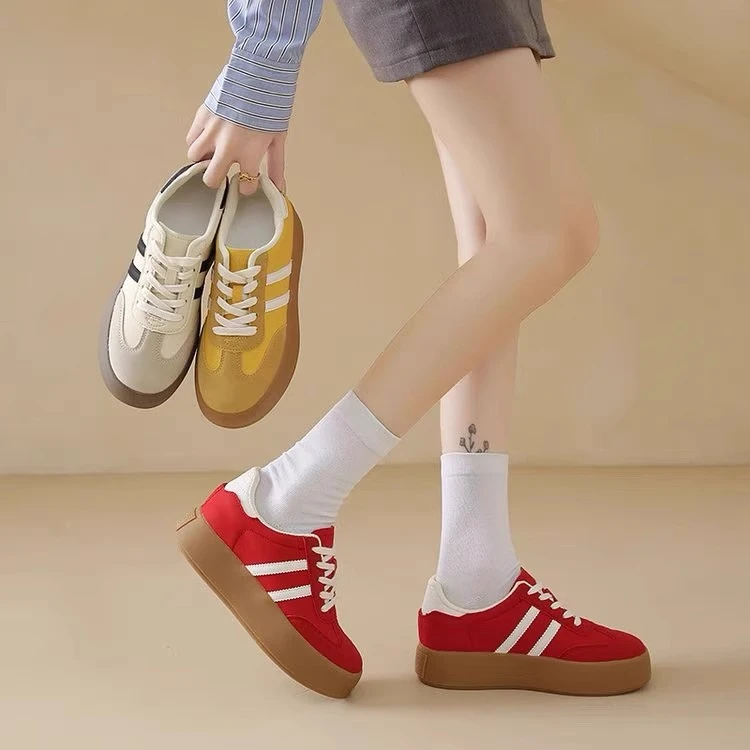 （顺丰速达）2025春季新款德训鞋板鞋增高百搭休闲板鞋运动鞋小白鞋