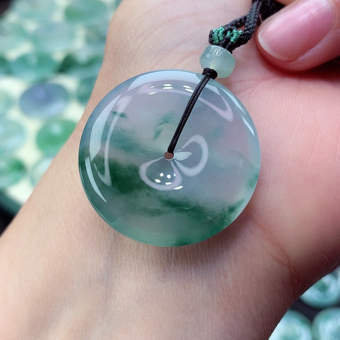 翡翠颈饰未镶嵌编号63尺寸29.9-5.8