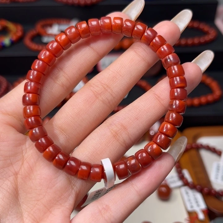 南红玛瑙未镶嵌手链精工直切药片7mm