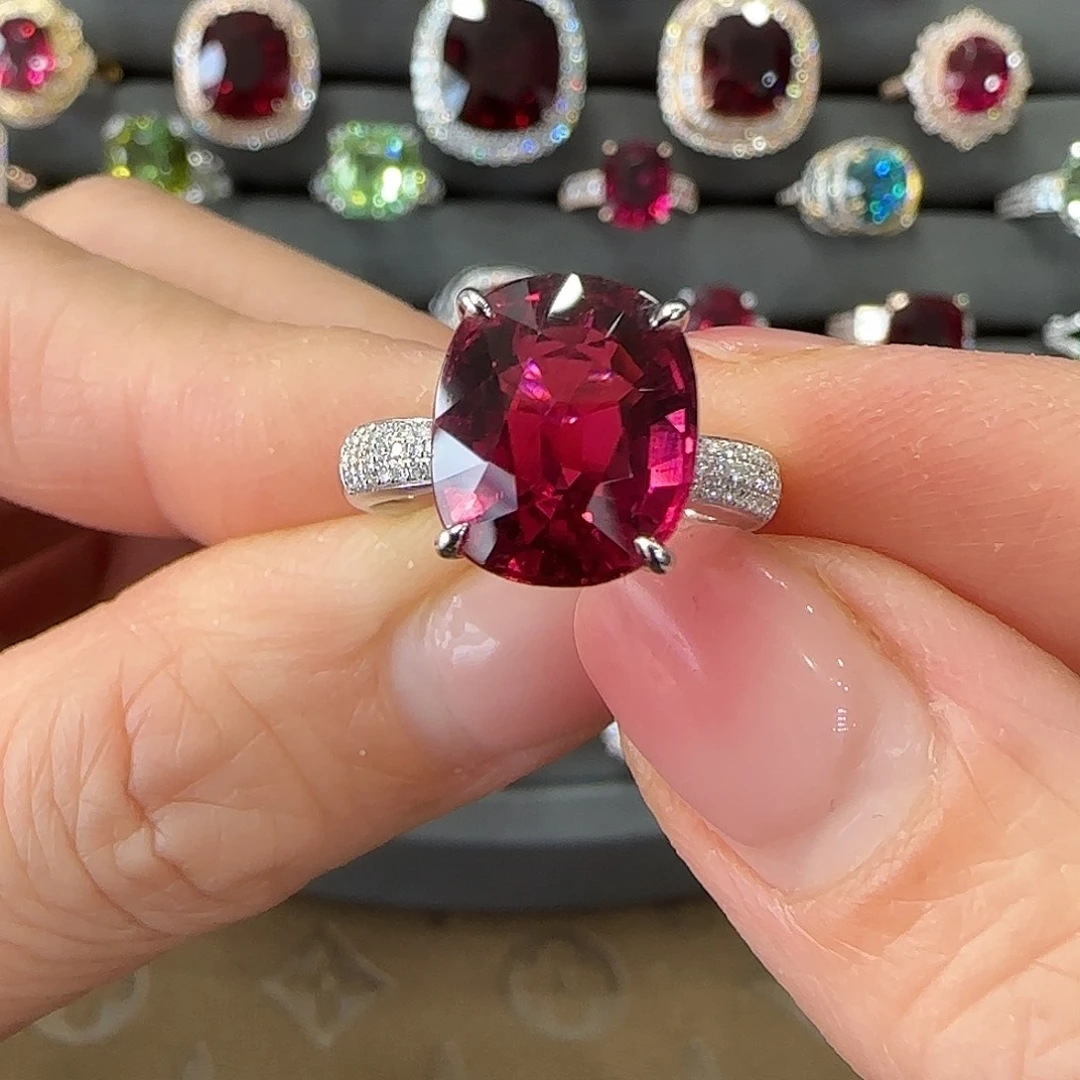 戒指碧玺18K金镶嵌6.62ct