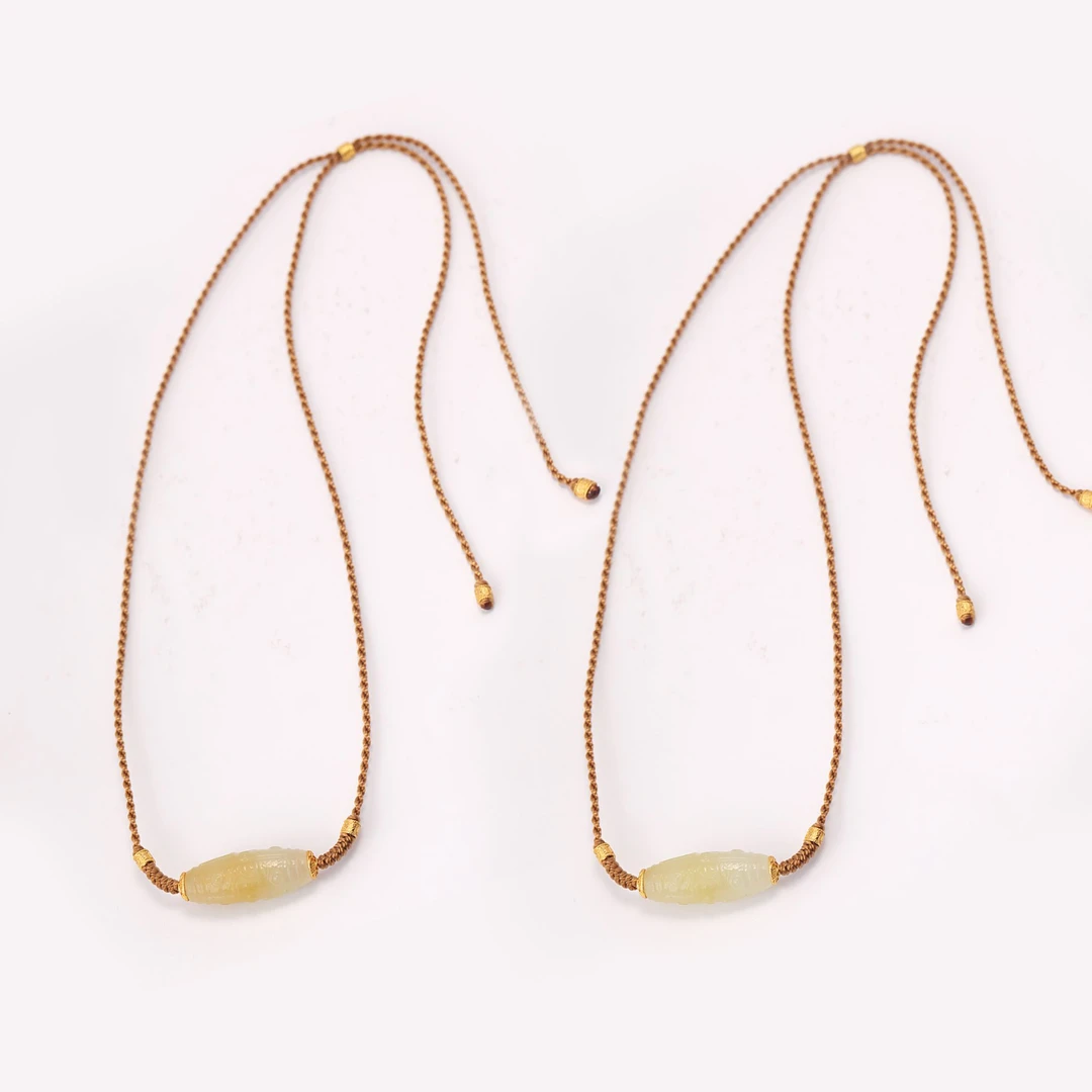 预售新疆和田玉糖白九眼横穿RB242885尺寸约25mm多样发发一件