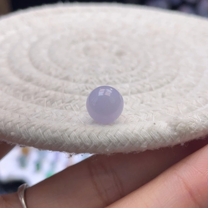 散珠翡翠粉紫圆珠卡9.5mm