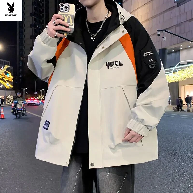 花花公子春秋季新款青少年大童夹克男士港风帅气时尚学生潮流百搭