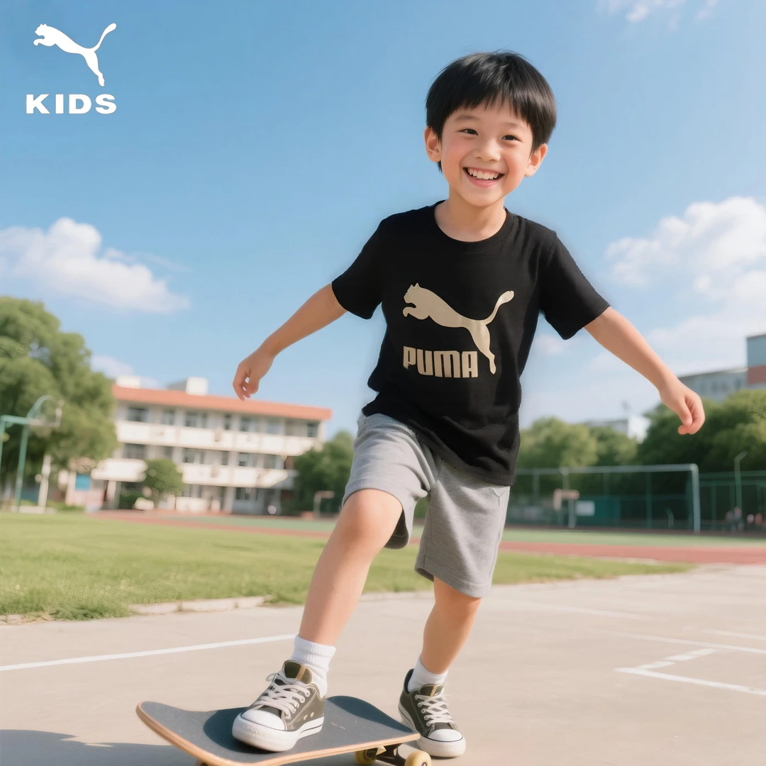 【PUMA】彪马夏季新款儿童圆领纯棉金标短袖T恤353924117202