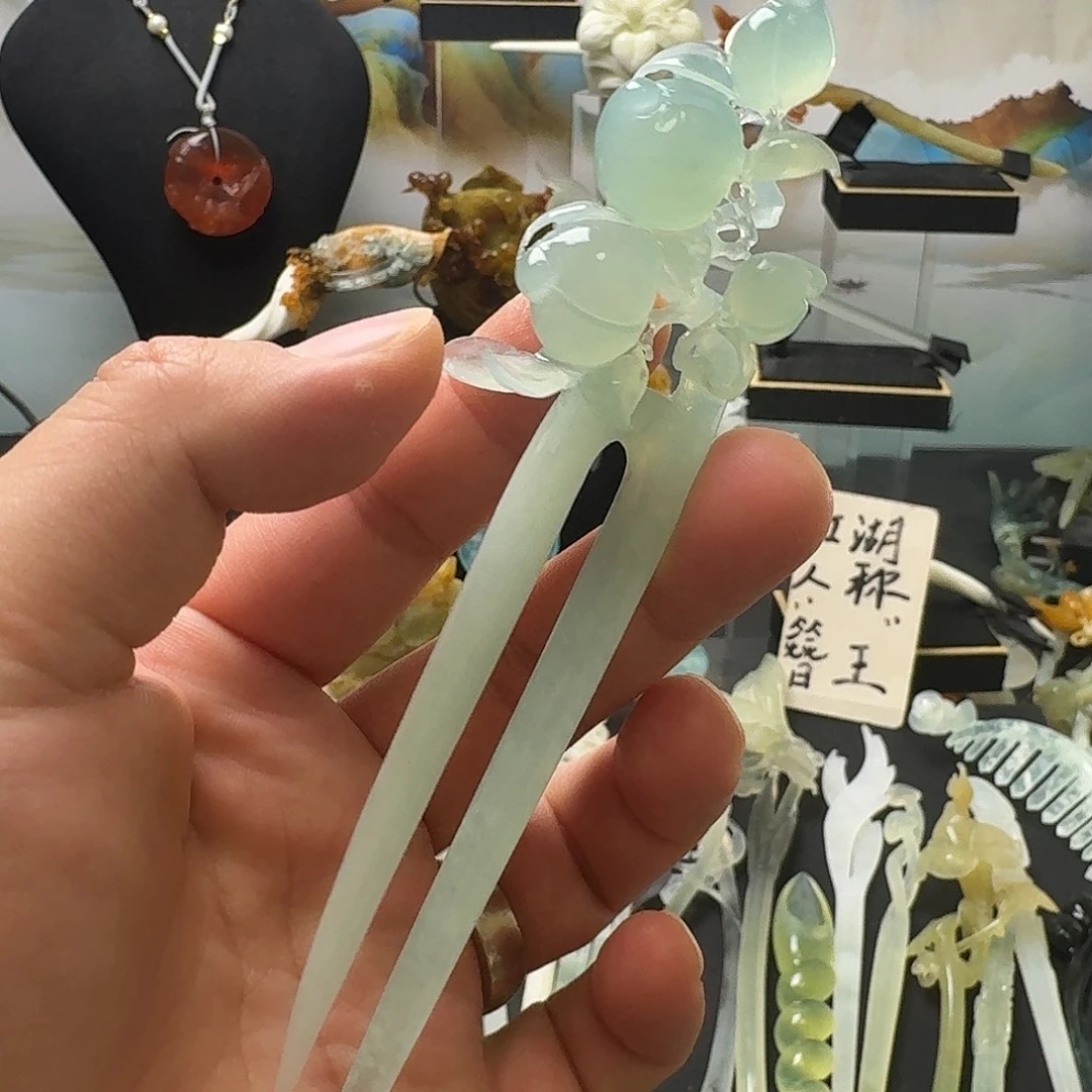 蛇纹石玉未镶嵌发饰