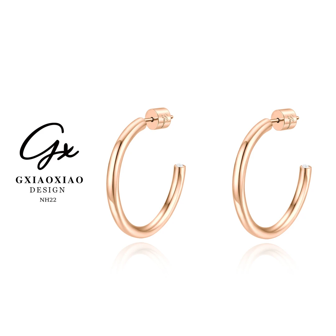 G XIAOXIAO 镀K金 高级气质百搭C圈耳环 NH21 NH22 NH23