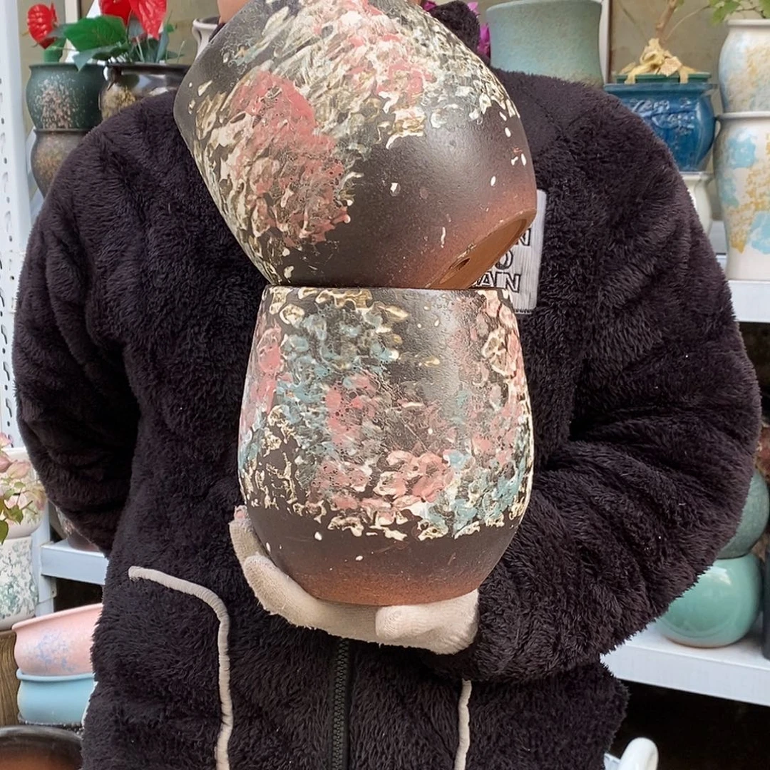 紫砂花盆口16高20福利俩个