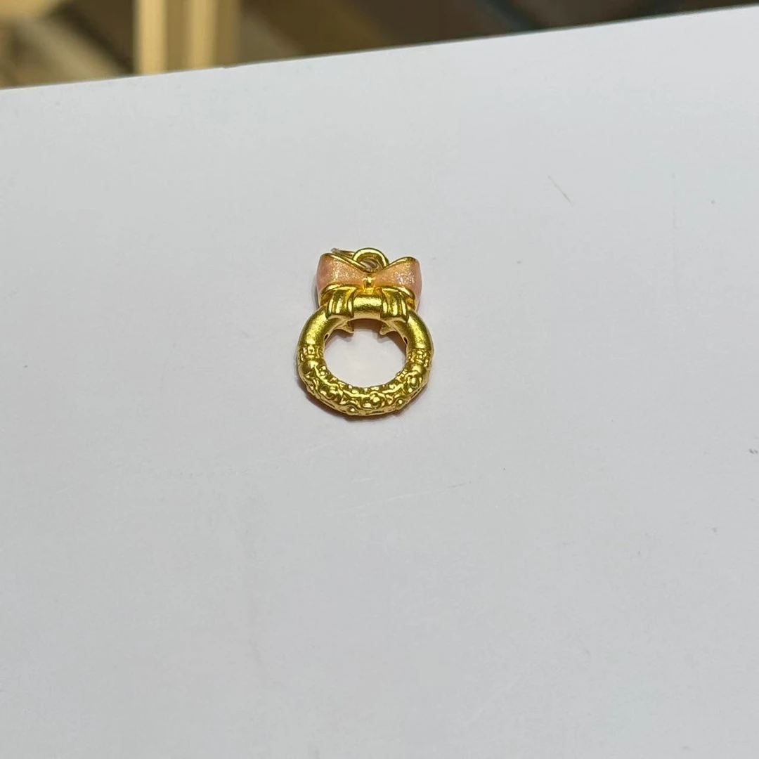 5D足金珐琅彩在逃公主吊坠