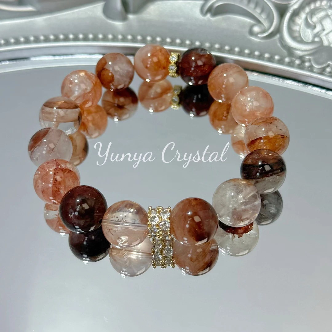 【好运锦鲤】鸿运当头红胶花天然水晶设计款天然水晶