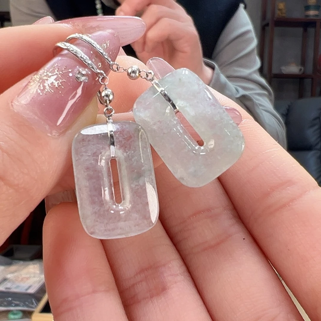 翡翠耳饰18K金镶嵌耳环22