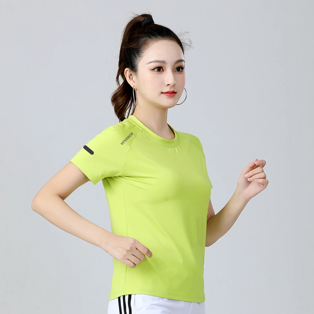 圆领速干夏季短袖常规女款运动女士T恤户外休闲跑步修身上衣