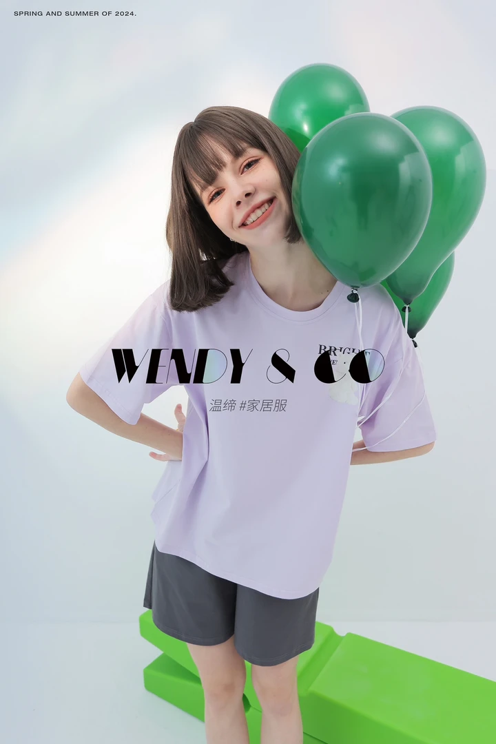 2025夏季新款甜美风休闲款圆领家居服套装可爱舒适睡衣88484