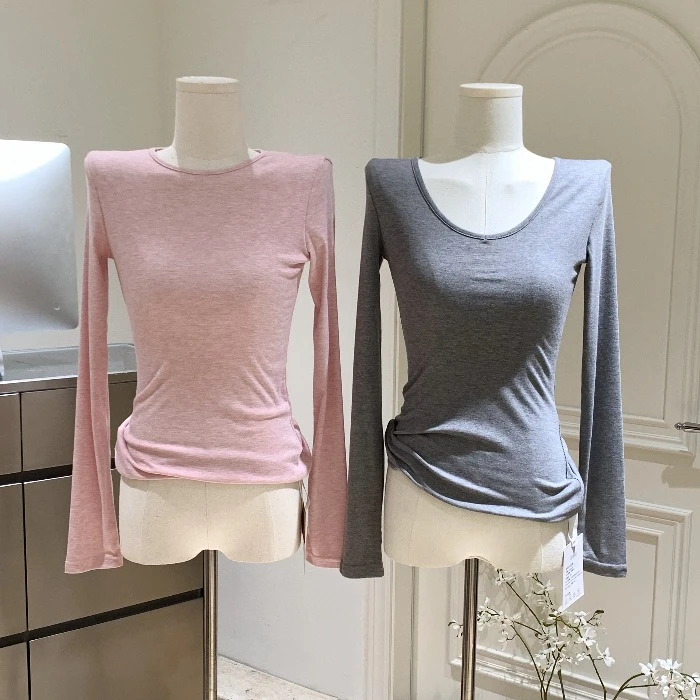 【兰精天丝+美利奴羊毛】软糯舒适多色圆领/V领长袖T恤打底上衣女