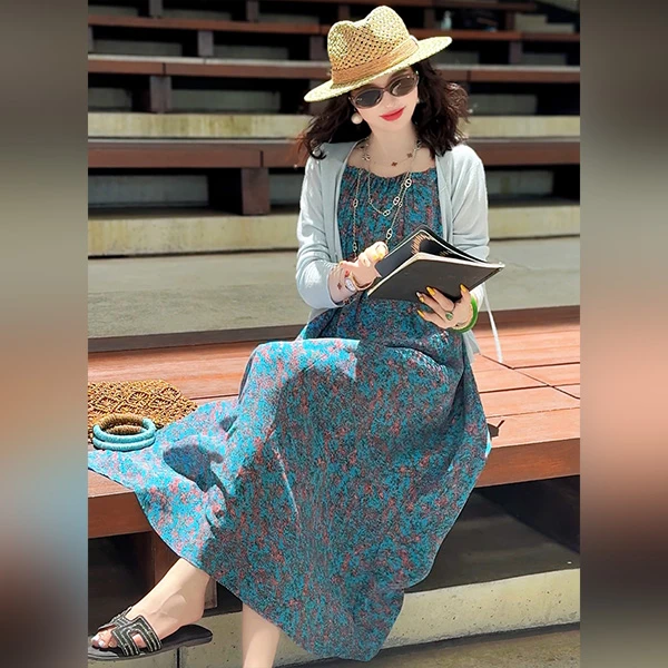 【Linda姐高端线】夏季新款气质复古百搭吊带裙连衣裙AS5LDD2701