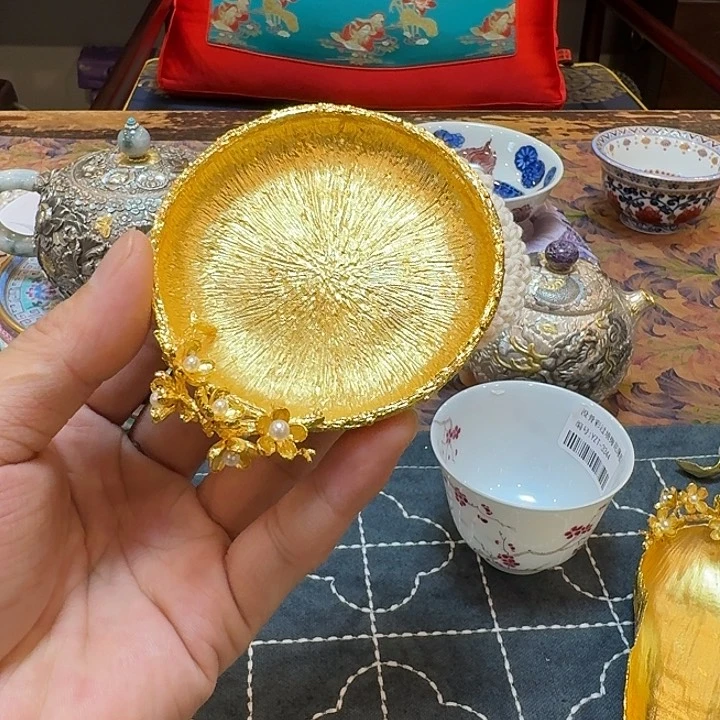 镀金杯托梅花杯托