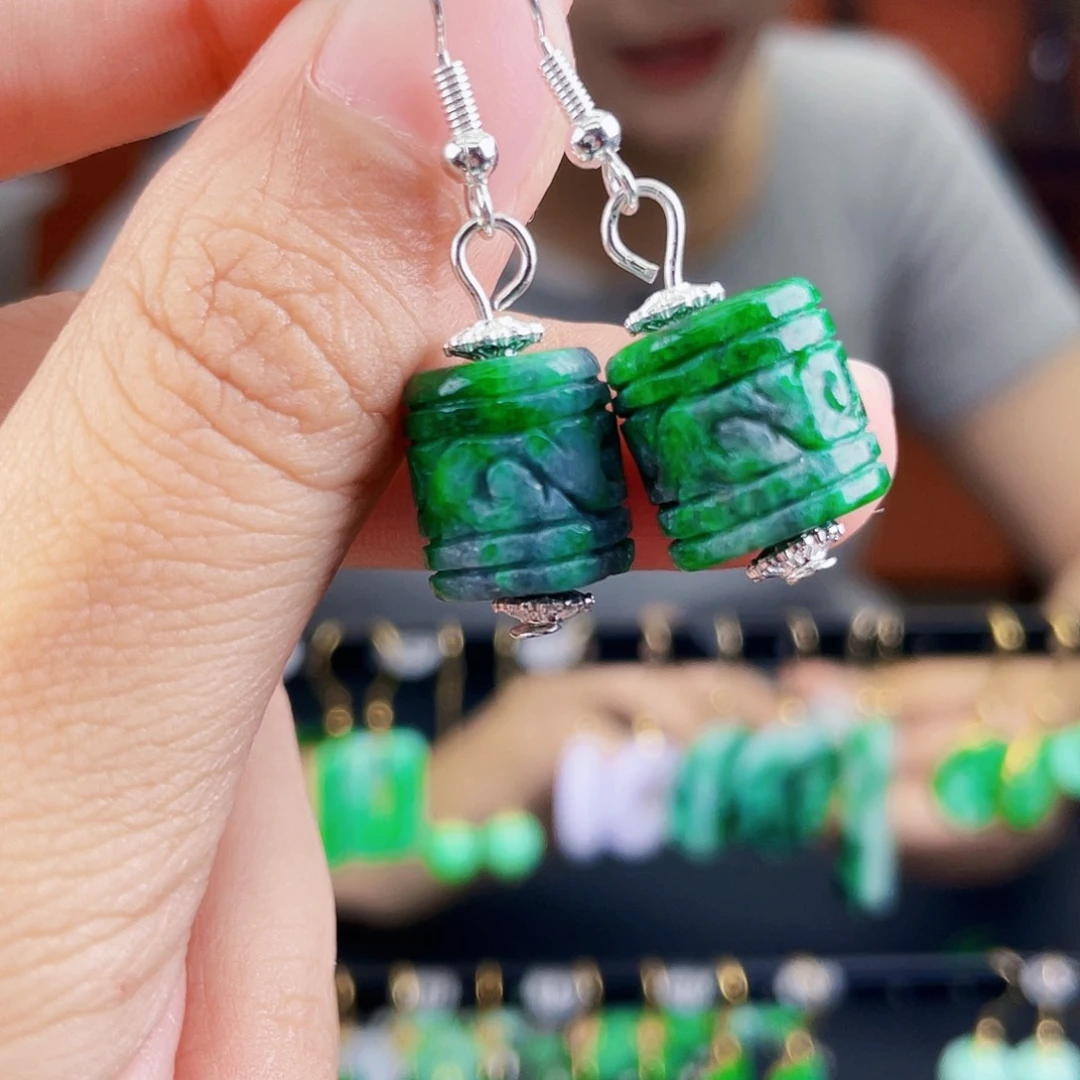 翡翠未镶嵌耳饰饰品