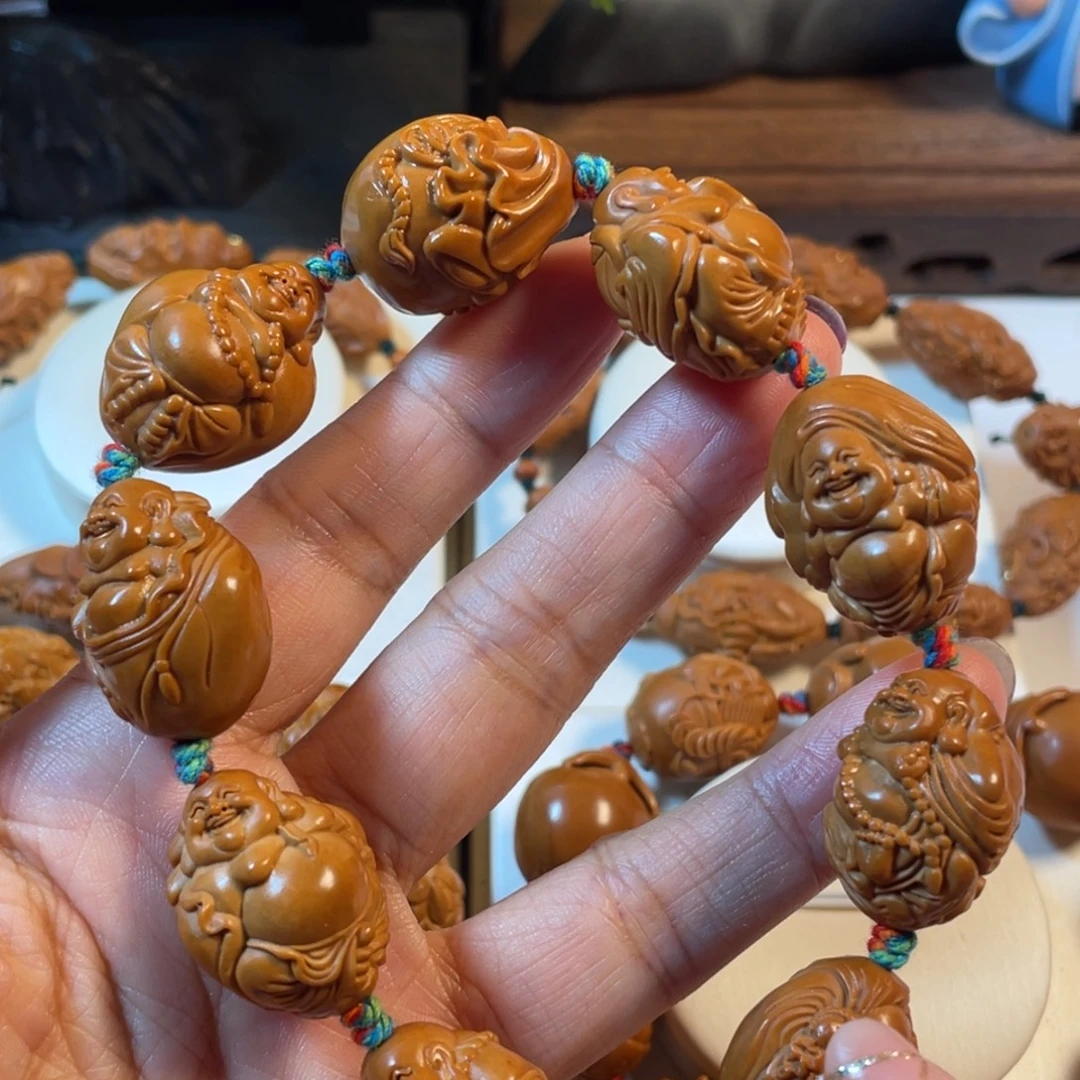 橄榄核手串/手链布袋弥勒橄榄核手串
