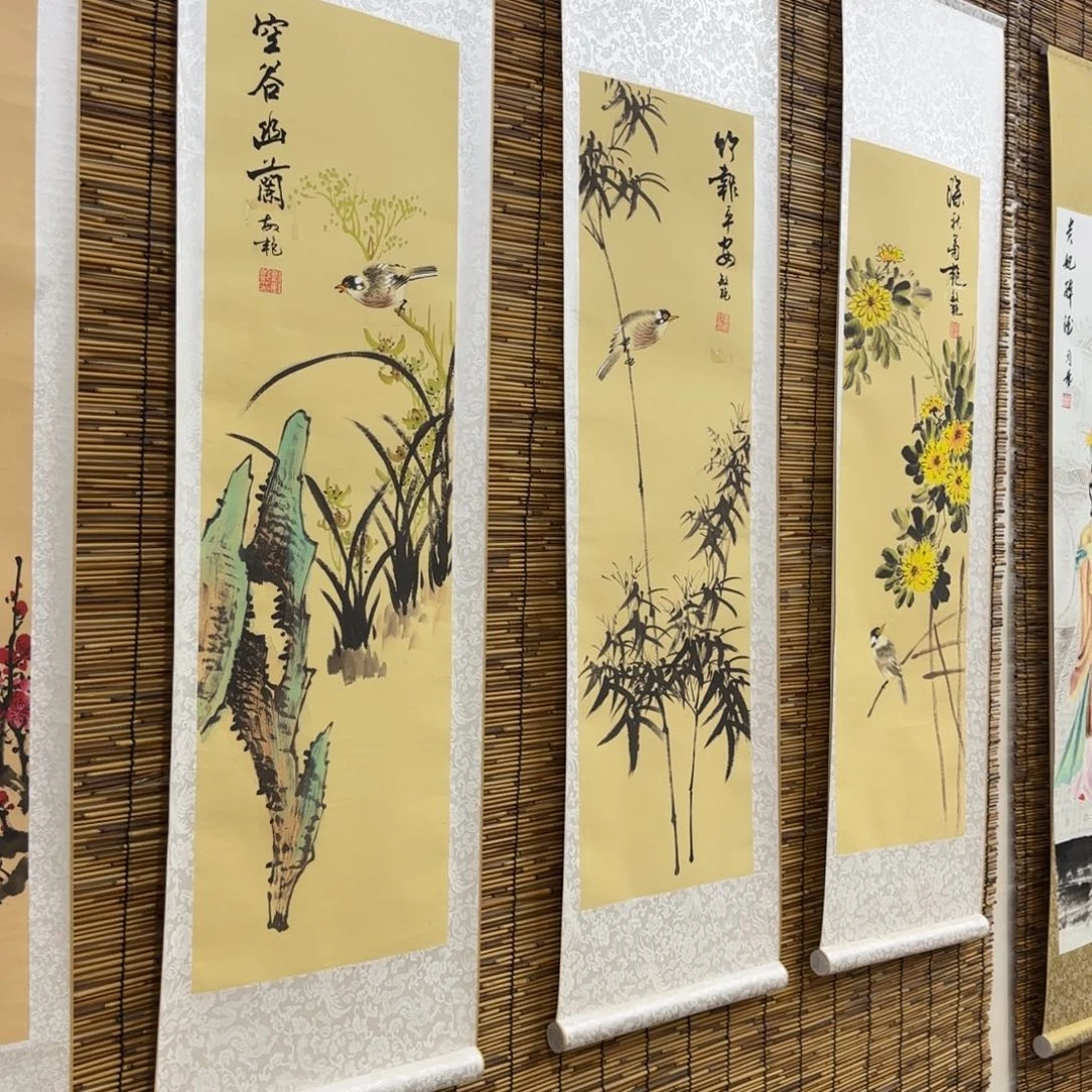 方***友国画QB四幅一套作品！带证书！只限一单