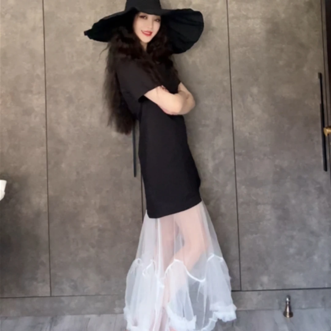 1010复古宫廷法式拼接连衣裙