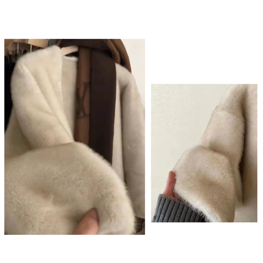 《新品首发》皮毛一体冬季中长款圆领韩版外套