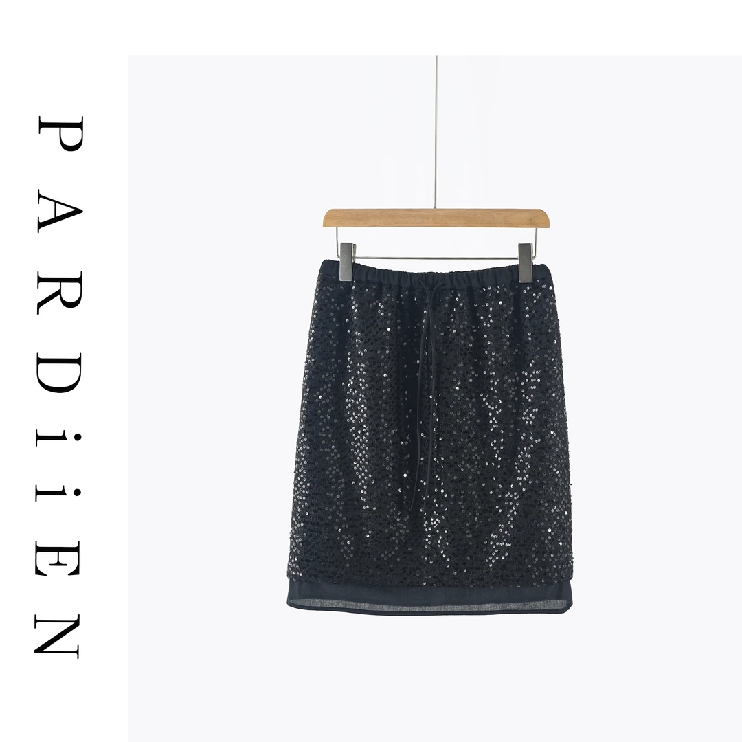 【北总严选】帕迪恩亮片松紧腰半身裙S24A047