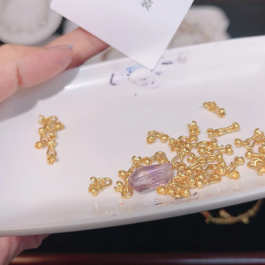 紫晶珠宝半成品银S925镀金镶嵌28