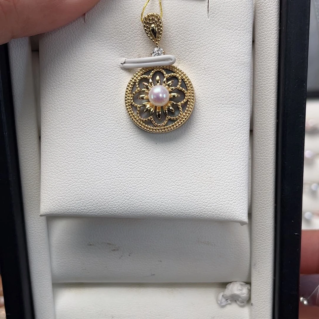 淡水珍珠银S925镶嵌颈饰