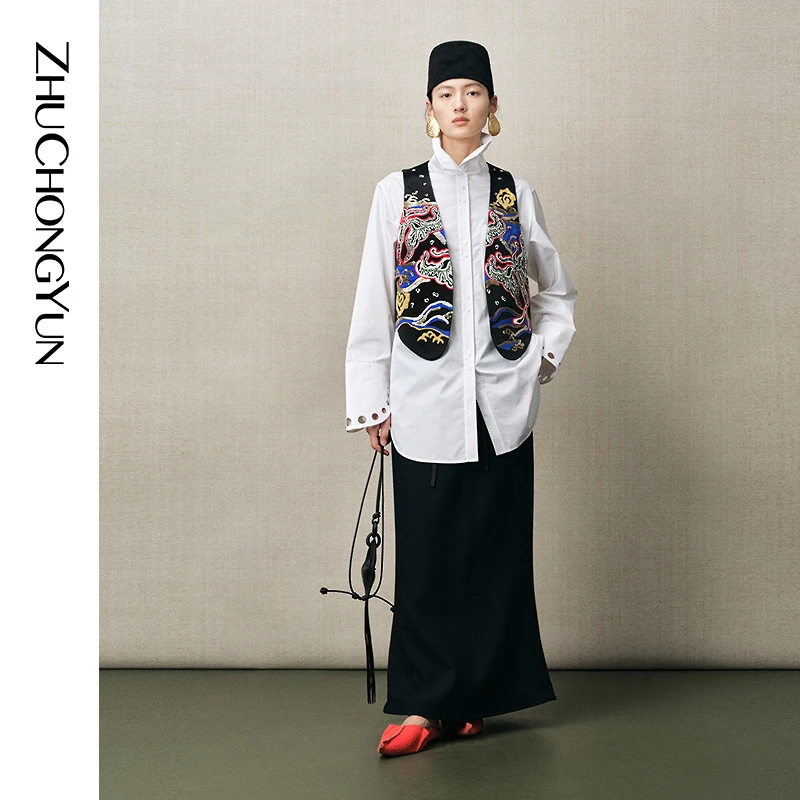 ZHUCHONGYUN2025冬新款无袖马甲背心C1FZ43544