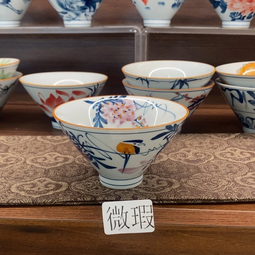 釉下彩老陶泥手工绘制