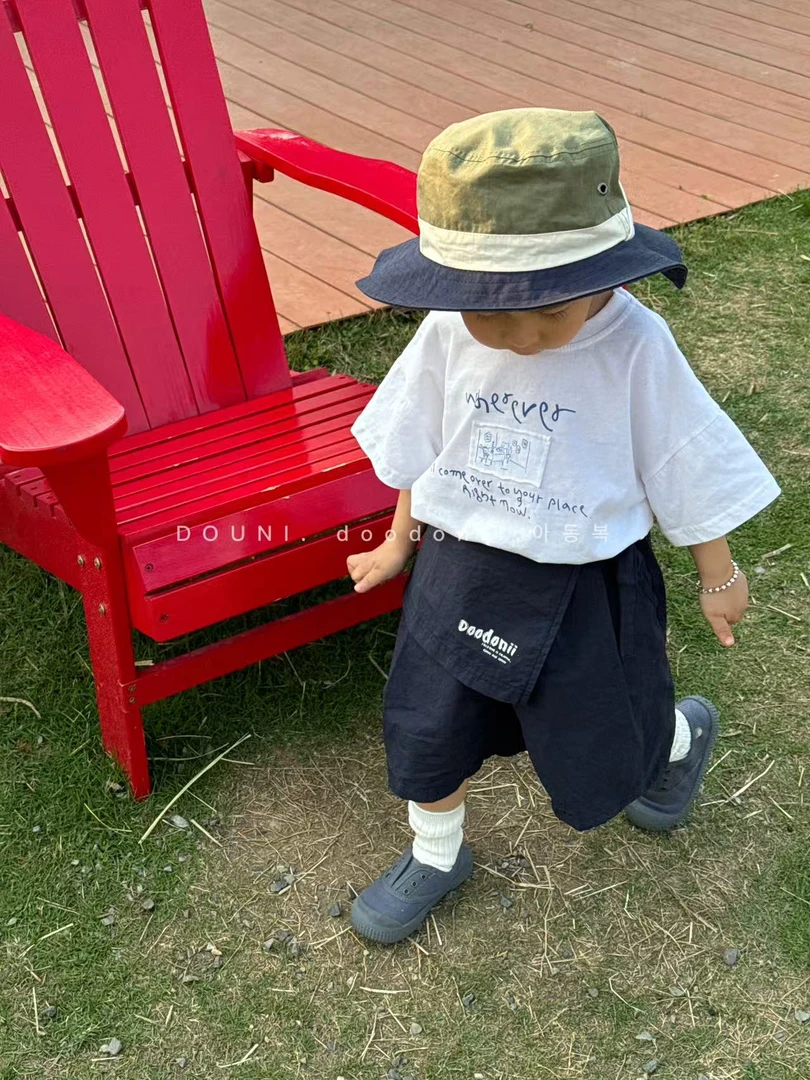 Doodonii 豆泥 2025韩版夏季新款儿童屁帘裤休闲百搭印花宝宝中裤