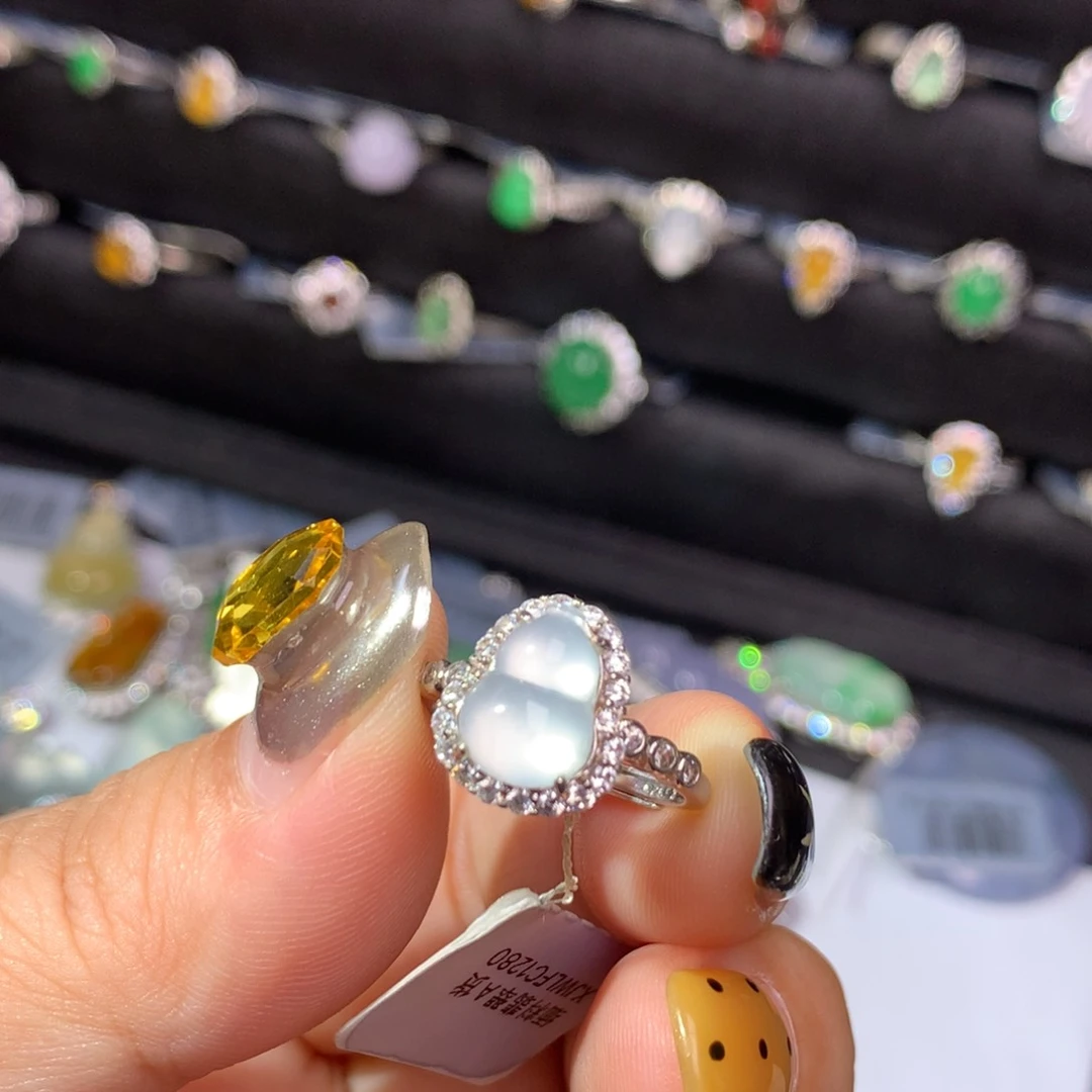 翡翠戒指银S925镶嵌