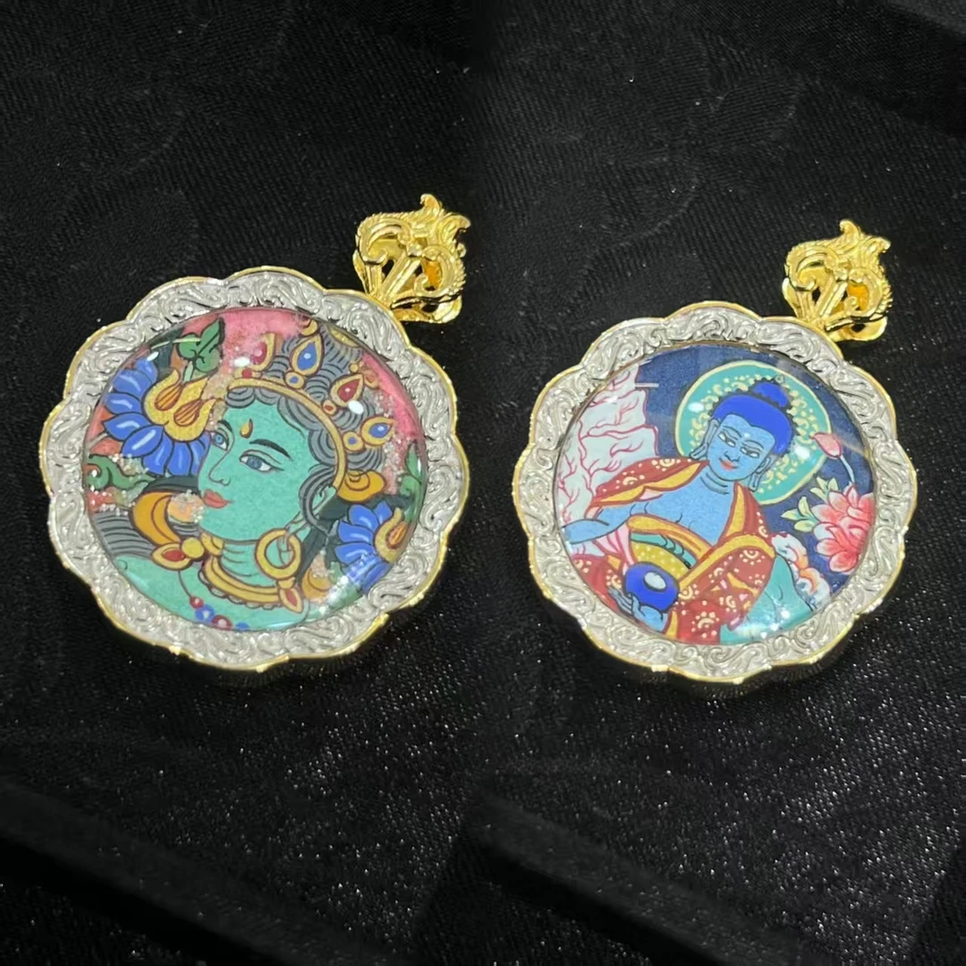 【初见珠宝】唐卡药师佛/绿度母吊坠19-2CH347X988【多样性发一件】